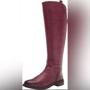 Franco Sarto Meyer Knee-High Flat Leather Boots 8M  -Bordeaux-